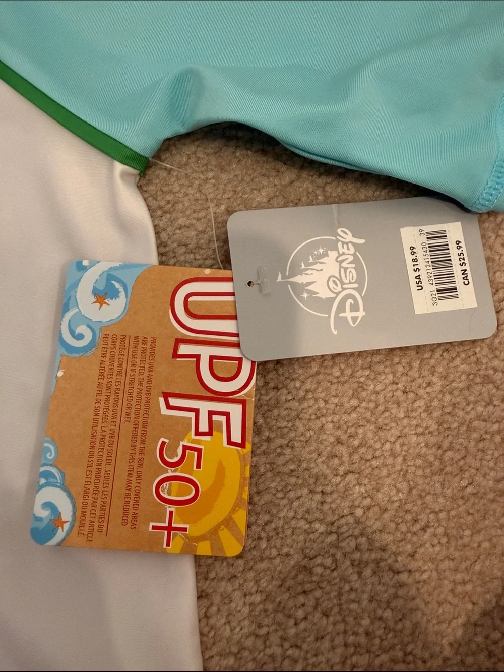 Disney Kids Light Blue & White 'Just Add Waves' Rashguard